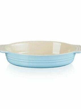 Le Creuset Oval Baking Dish NWT Blue ocean stoneware casserole